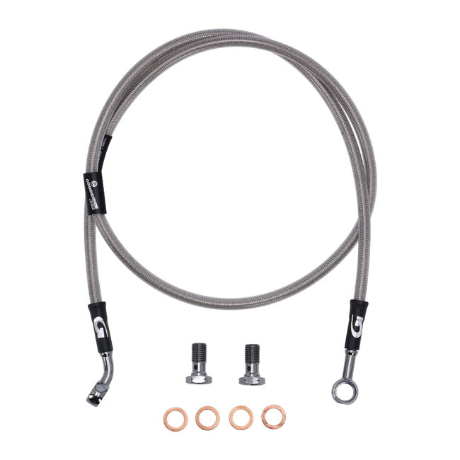MCS by Goodridge brake line front, stainless clear coated