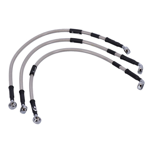 MCS by Goodridge brake line front, stainless clear coated