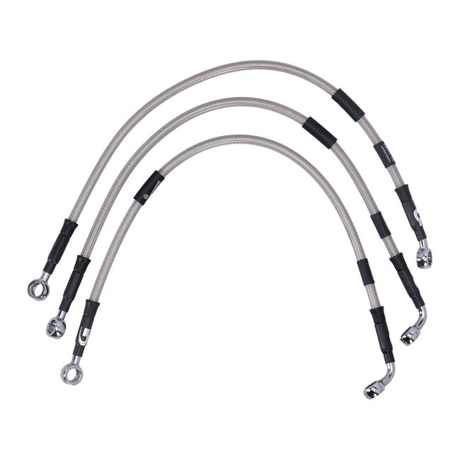 MCS by Goodridge brake line front, stainless clear coated