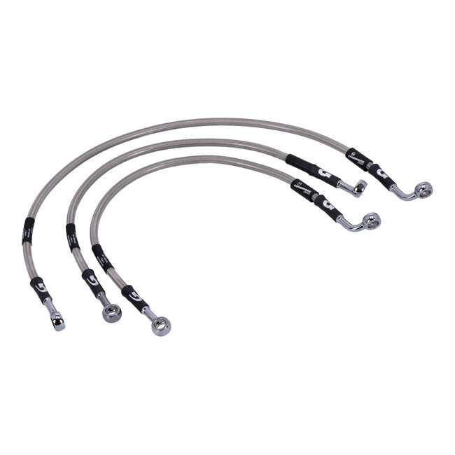 MCS by Goodridge brake line front, stainless clear coated