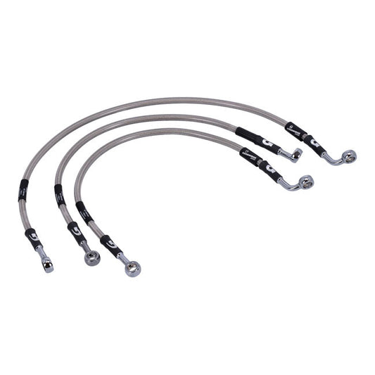 MCS by Goodridge brake line front, stainless clear coated