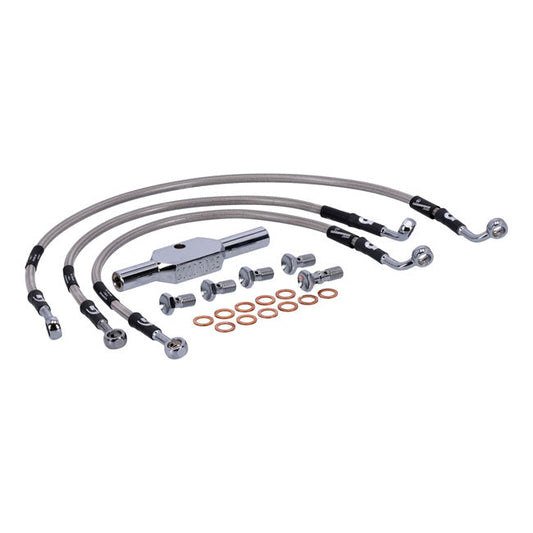 MCS by Goodridge brake line front, stainless clear coated