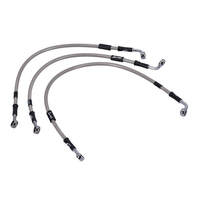 MCS by Goodridge brake line front, stainless clear coated
