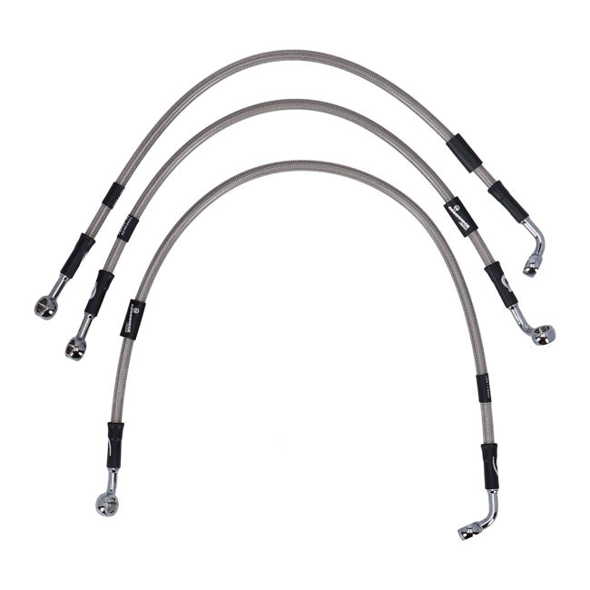 MCS by Goodridge brake line front, stainless clear coated