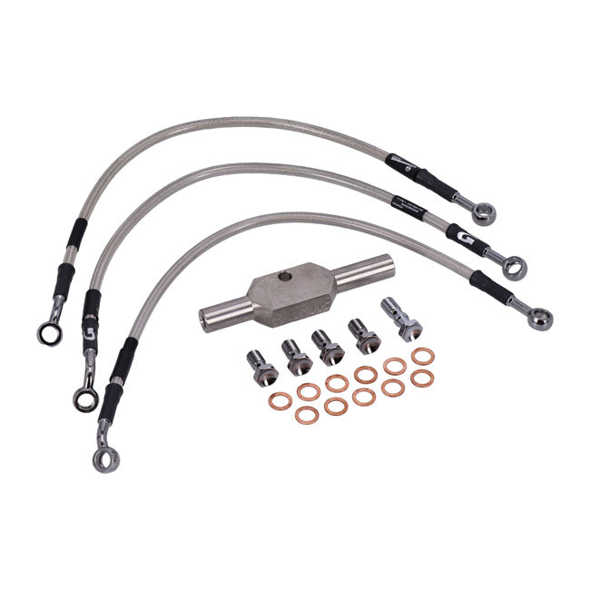 MCS by Goodridge brake line front, stainless clear coated