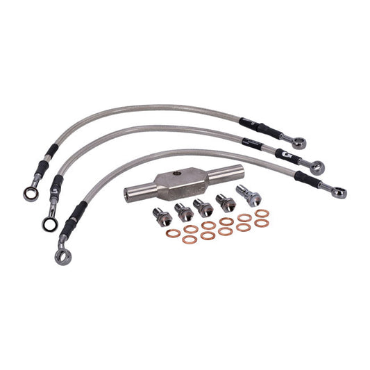 MCS by Goodridge brake line front, stainless clear coated