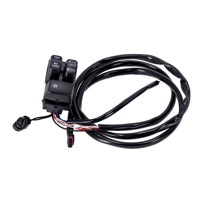 Handlebar switch & wiring kit, clutch side. Black