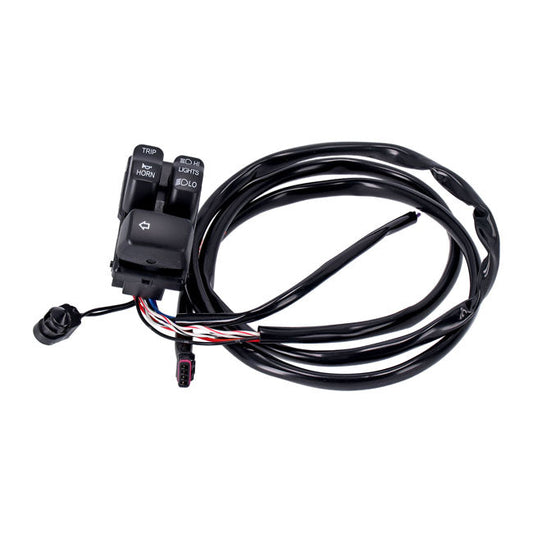 Handlebar switch & wiring kit, clutch side. Black