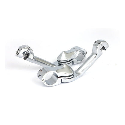 Engine guard, angled foot peg mount kit. short. Chrome