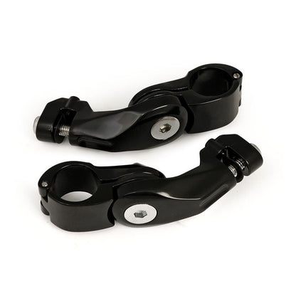 Engine guard, angled foot peg mount kit. long. Black