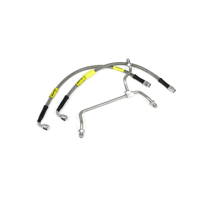 MCS by Goodridge brake line front, stainless clear coated