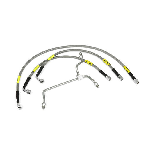 MCS by Goodridge brake line front, stainless clear coated