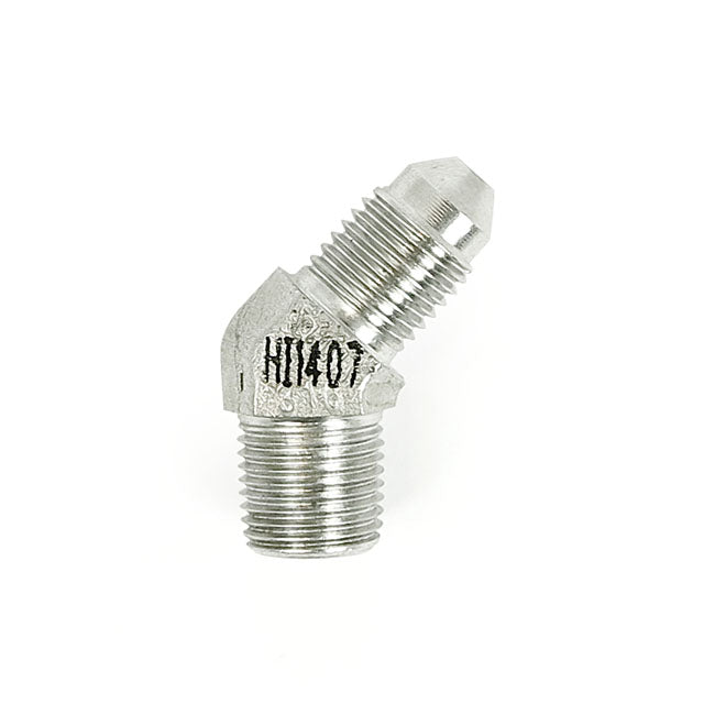 Goodridge adapter fitting, 45 degree. ss