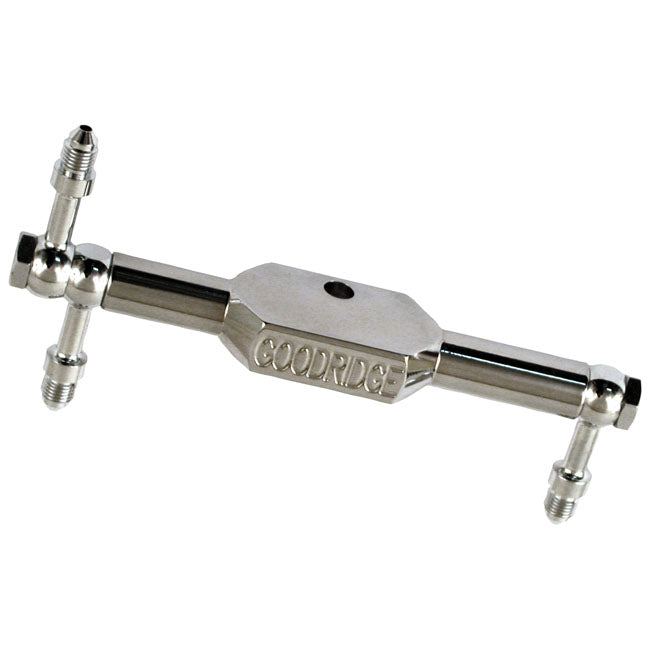 Goodridge, brake tee bar. High polished stainless steel