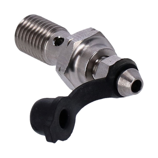 Goodridge, M10 x 1.25 banjo bolt w/bleed nipple. Stainless