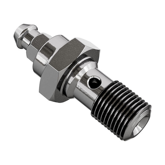 Goodridge, 3/8-24 banjo bolt w/bleed nipple. Stainless Steel