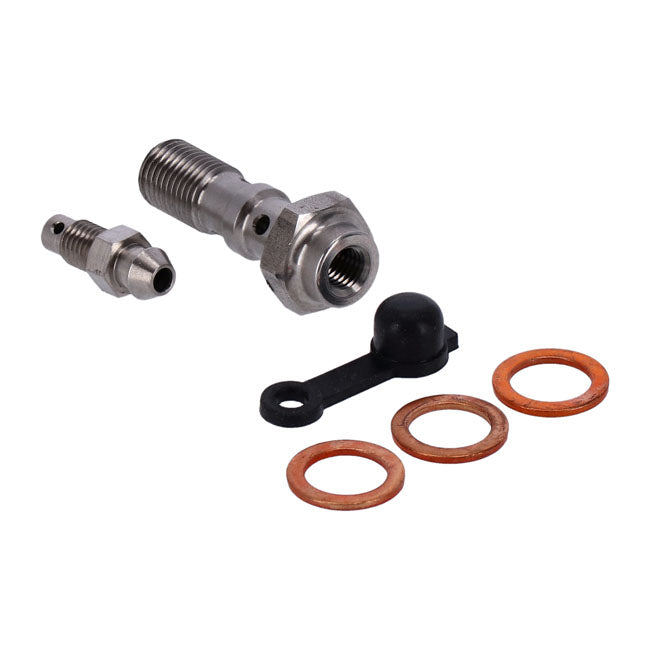 Goodridge, 3/8-24 double banjo bolt with bleed nipple