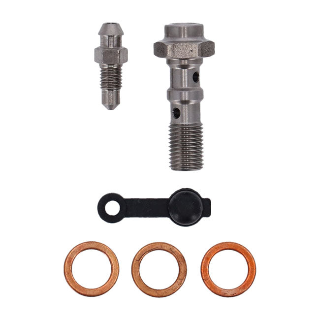 Goodridge, 3/8-24 double banjo bolt with bleed nipple