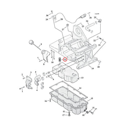 Spring, baffle oil pan