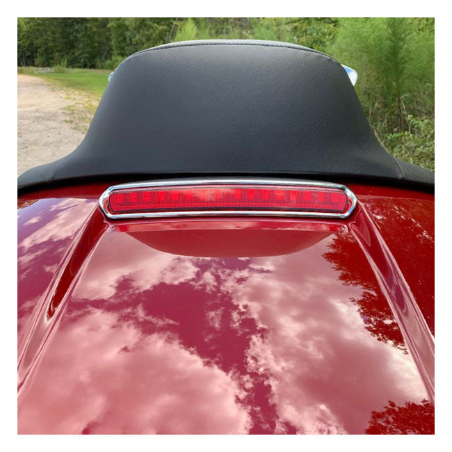 Custom Dynamics, Tour-Pak® lid light. Chrome, red lens