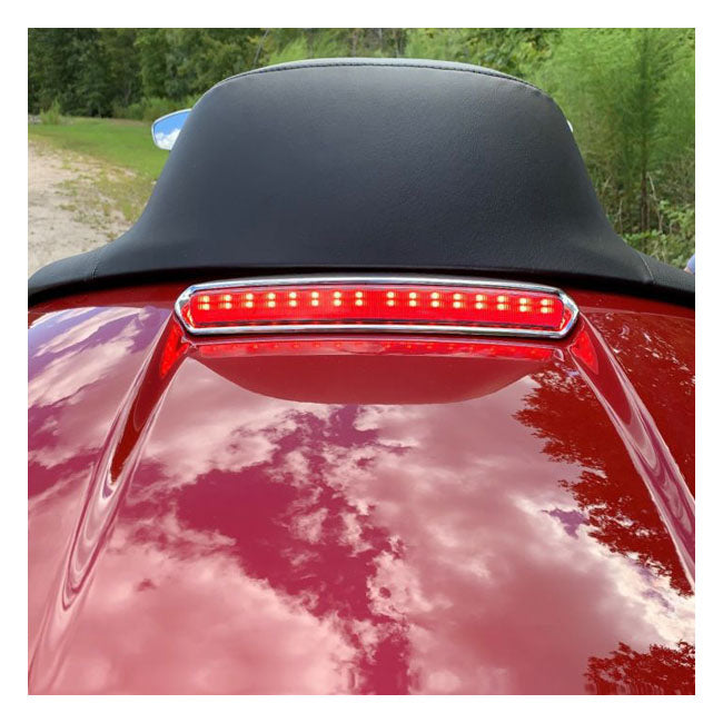 Custom Dynamics, Tour-Pak® lid light. Chrome, red lens