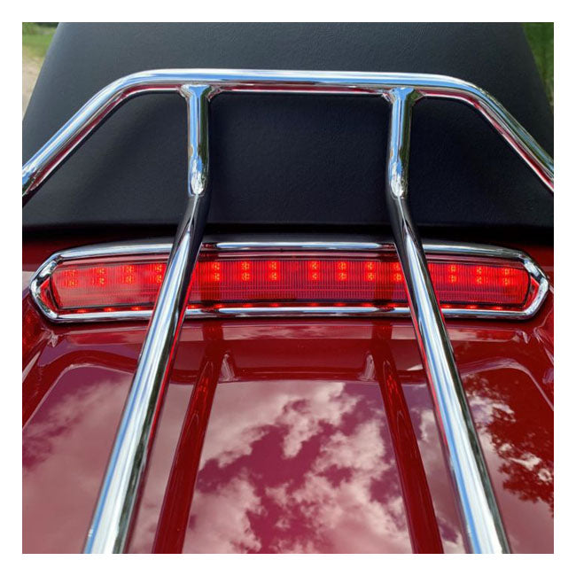 Custom Dynamics, Tour-Pak® lid light. Chrome, red lens