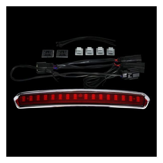 Custom Dynamics, Tour-Pak® lid light. Chrome, red lens
