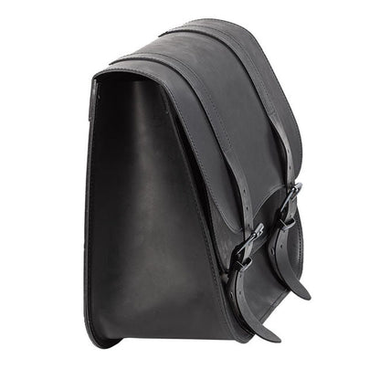 MCS, single leather saddlebag ''Postman''. 30 liters. Black