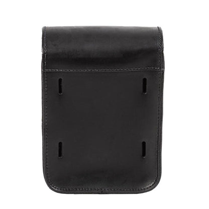 MCS, full leather sissy bar bag. Black