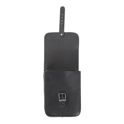 MCS, full leather sissy bar bag. Black