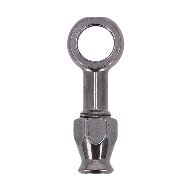 Goodridge, 3/8" (10mm) banjo fitting straight. Stainless
