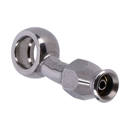 Goodridge, 3/8" (10mm) banjo fitting 20 degree side bend. SS