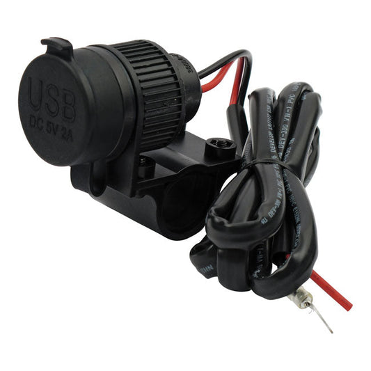 Handlebar mounted USB charger