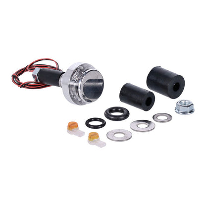 Motogadget, mo.blaze disc LED turn signal. Polished, left