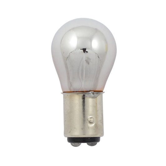 Light bulb #1157. 12v 21/5w. Amber glass/chrome