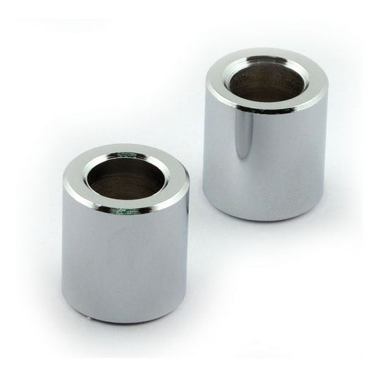 Chris, turn signal spacers 3/4" (19mm) long. Chrome