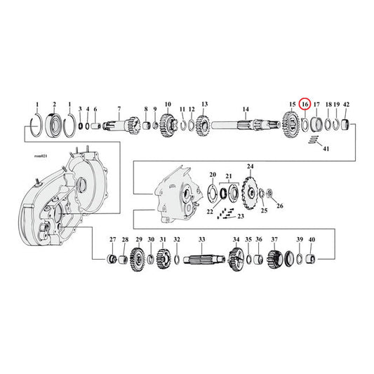 Thrust washer, transmission mainshaft, right side .0845"