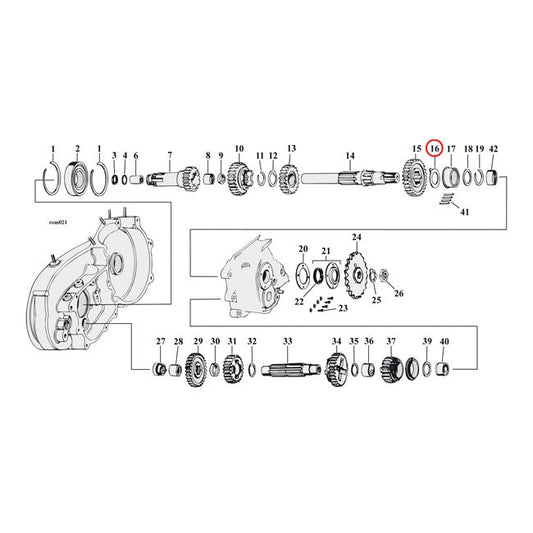 Thrust washer, transmission mainshaft, right side .0675"