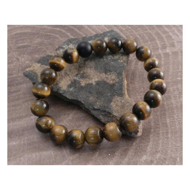 Amigaz Tiger Eye Stone stretch bracelet brown