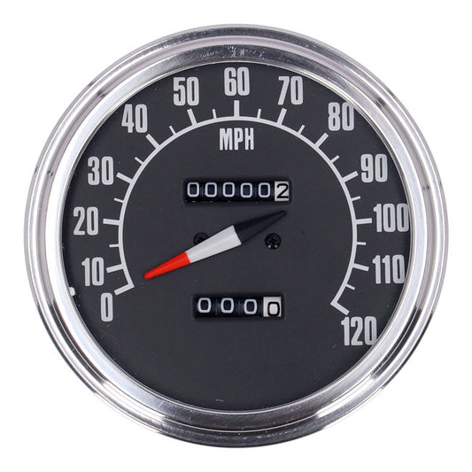 FL speedometer, ''74-84 face'', black. 2.21:1 mph