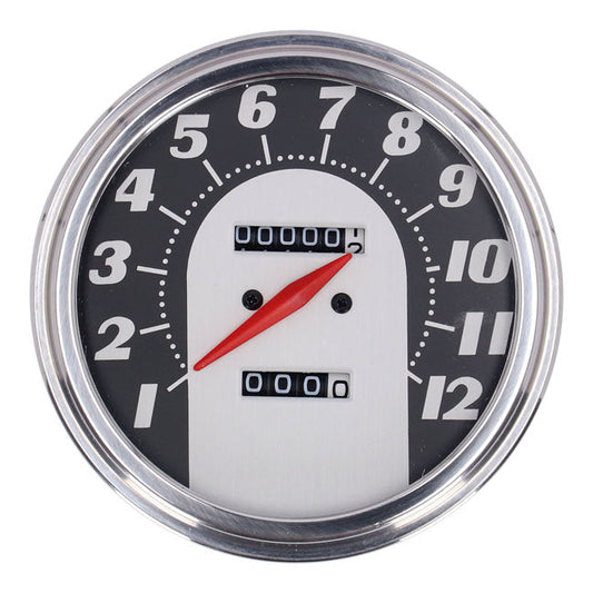FL speedometer, ''62-67 face'', black/silver. 2.24:1 mph