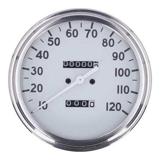 FL speedometer, ''36-40 face'', white. 2.24:1 mph