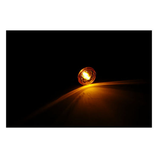 Mini bullet, halogen turn signals. Black, grooved