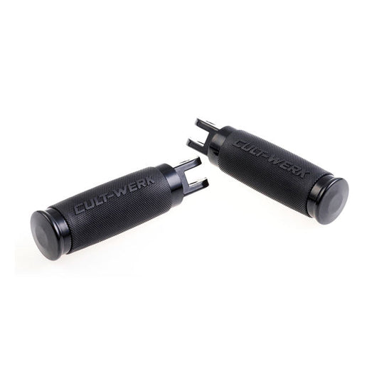 Cult-Werk, ''Racing'' rider foot peg set. Gloss black