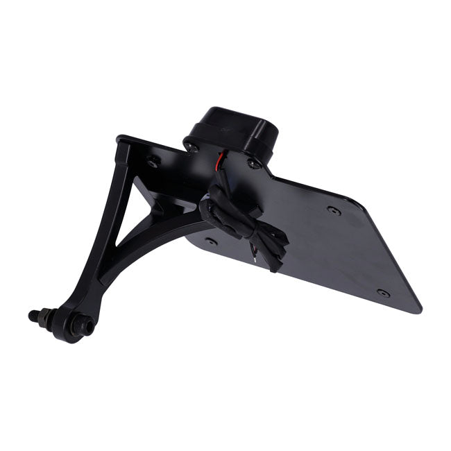 Cult-Werk, side mount license plate bracket 3-1 LED, black.