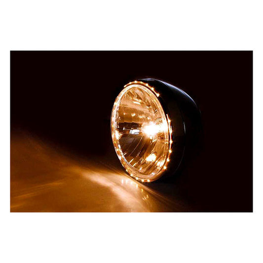 Reno II 7" H4 headlamp. with halo ring. Chrome