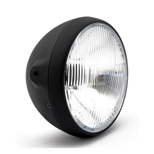 British style 7" H4 headlamp side mount
