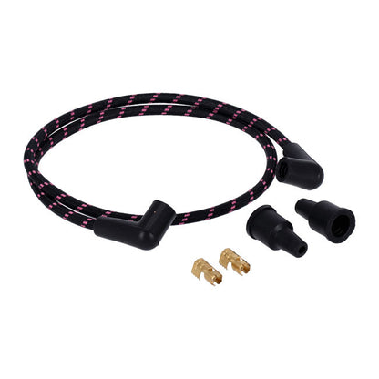 Universal 40" spark plug wire set. Cotton cloth pink/black