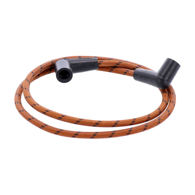 Universal 40" spark plug wire set. Cotton cloth brown/black