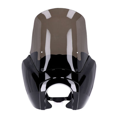 Headlamp fairing. Gloss black. Tinted windshield
